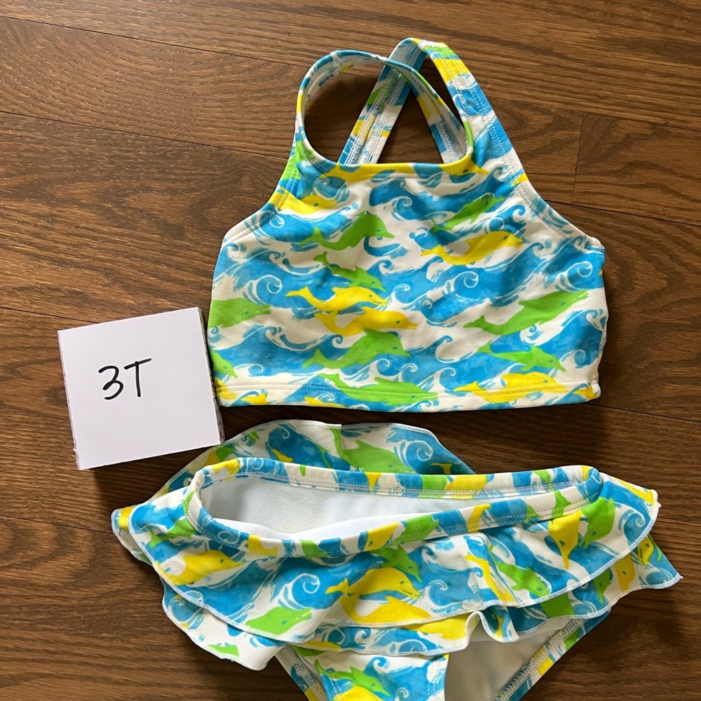 Colorful Dolphin Print Swimsuit Set LL Bean